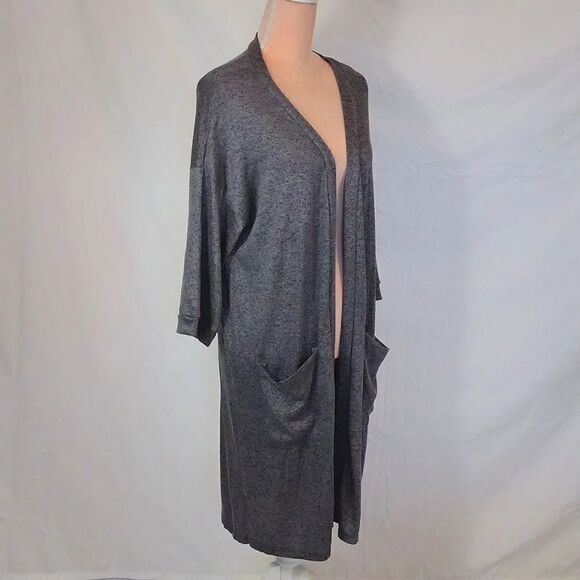 Agnes & Dora Dark Grey Open Knit Midi Cardigan with Pockets XL NWOT - Picture 10 of 16